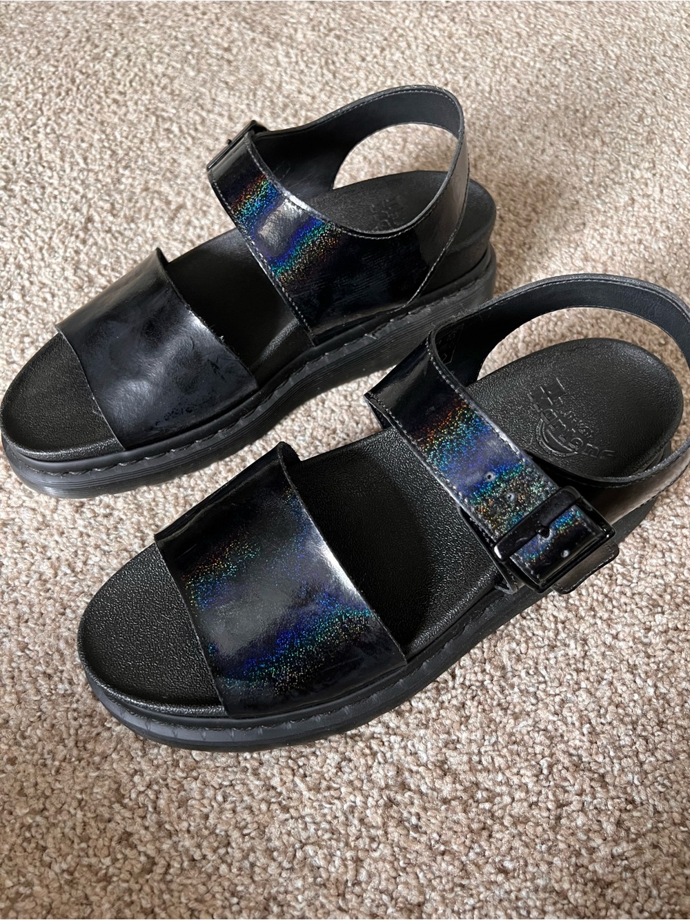11 Dr. Martens Holographic Romi sandals